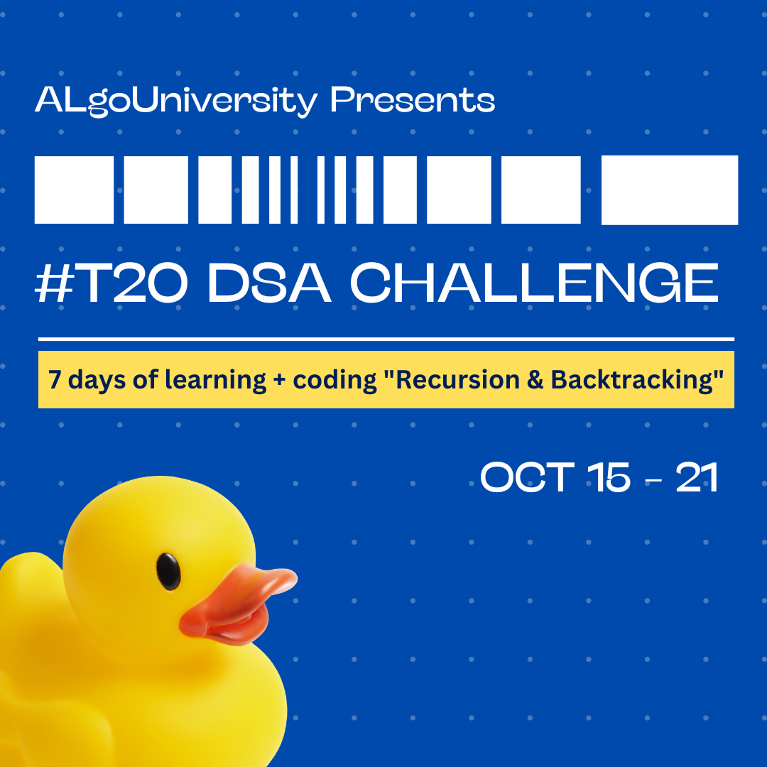 7-days of learning+coding "Recursion & Backtracking" || T20DSAChallenge!