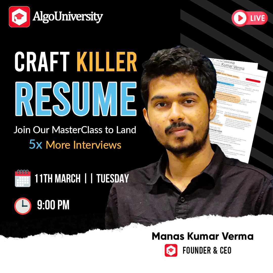 Craft Killer RESUMEJoin this MasterClass to land 5x More Interview